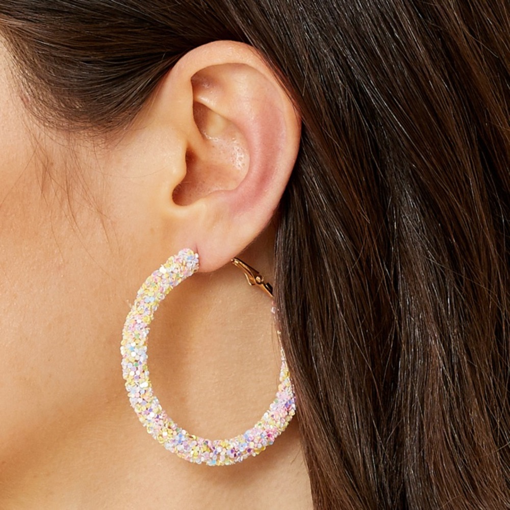 NWT🎉 Shinning Glitter Hoop Earrings